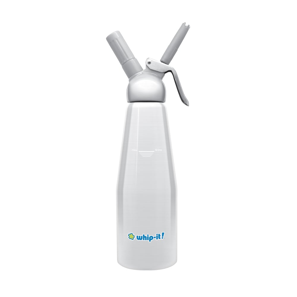 Whip-It! 1 Liter Whipped Cream Dispenser w/ 3 Nozzles - Aluminum, Silver (DC-ELEM-L01)