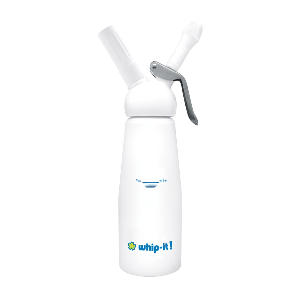 Whip-It! 1/2 liter Whipped Cream Dispenser w/ (3) Nozzles - Aluminum, White (DC-EXP-H07)