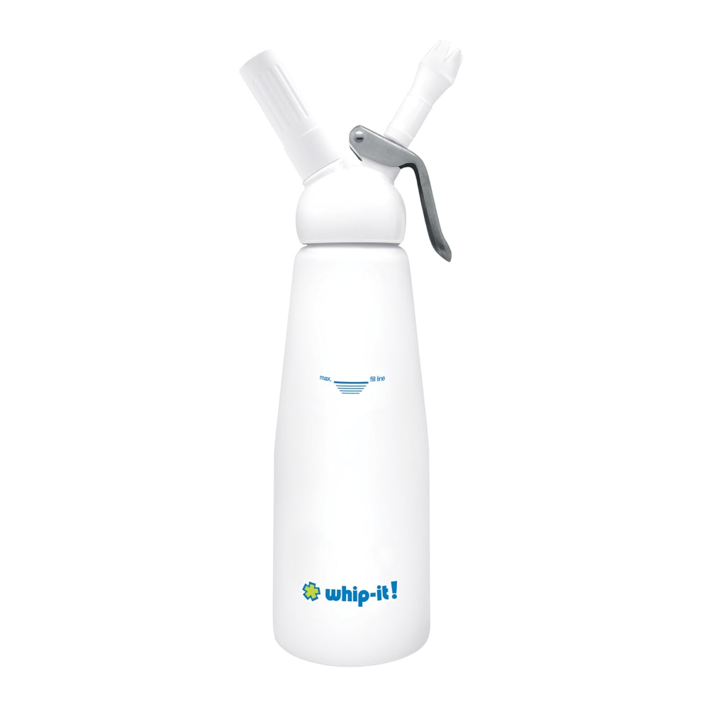 Whip-It! 1 liter Whipped Cream Dispenser w/ (3) Nozzles - Aluminum, White (DC-EXP-L07)