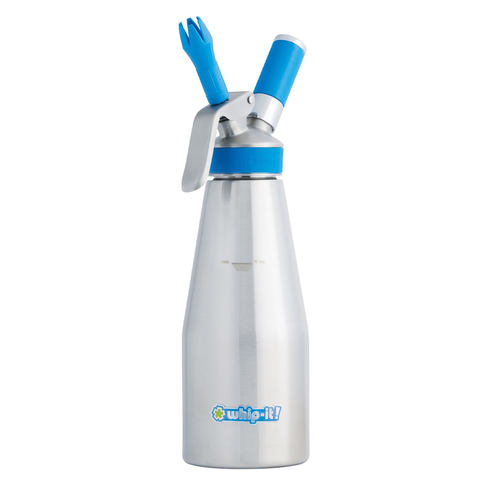 Whip-It! 1 liter Whipped Cream Dispenser w/ (3) Nozzles, Stainless Steel, Silver (DC-SPEC-L01S)
