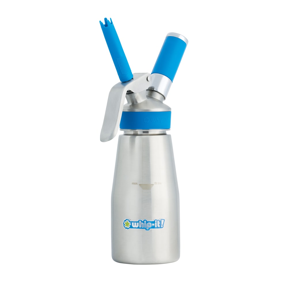 Whip-It! 1/4 liter Whipped Cream Dispenser w/ (3) Nozzles, Stainless Steel, Silver (DC-SPEC-Q01S)