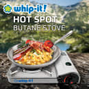 Whip-It! Butane Stove w/ Adjustable Flame & Carrying Case - 9,000 BTU, Silver (ST-HOTSPOT-01) thumbnail 3