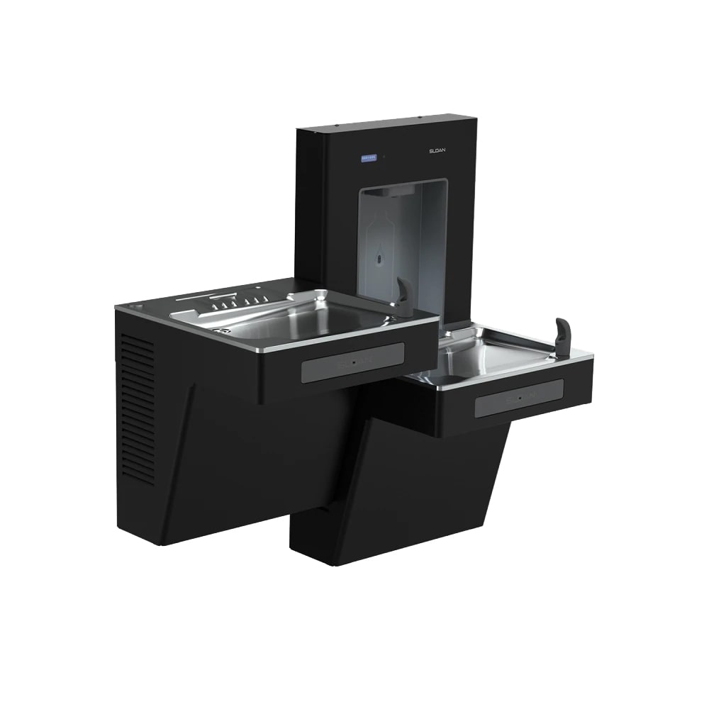 Sloan DropSpot™ Wall Mount Bi Level Drinking Fountain w/ Bottle Filler - Refrigerated, Non Filtered (33820027)