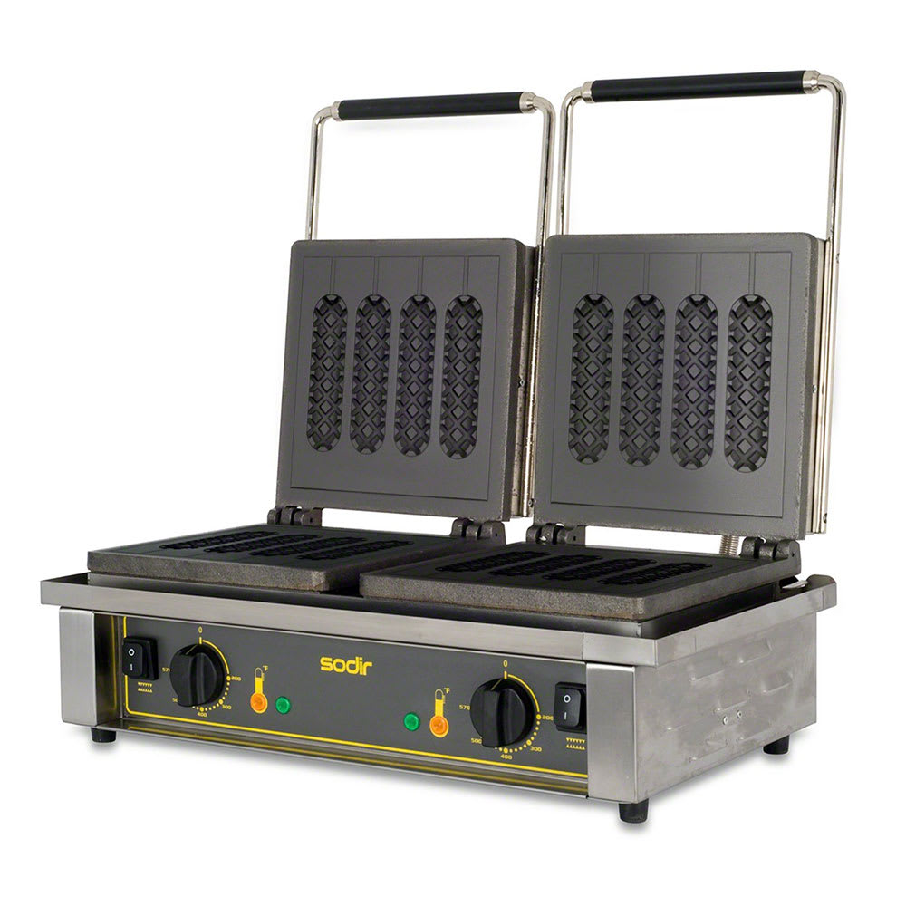 Equipex GED80 Double Specialty Waffle Maker w/ Cast Iron Grids, 3300W