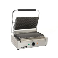 Equipex PANINI/1 Single Commercial Panini Press w/ Cast Iron Grooved Plates, 120v thumbnail 2