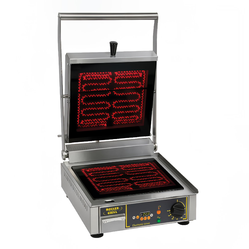 Equipex PANINIVG Single Commercial Panini Press w/ Ceramic Smooth Plates, 208-240v/1ph