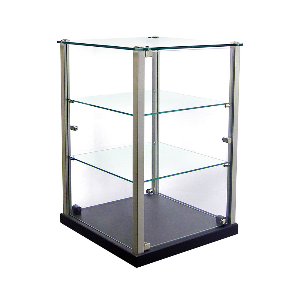 Equipex TP353 Enclosed Pass Thru Display w/ (2) Glass Vertical Door, 14x14x 20 3/4"