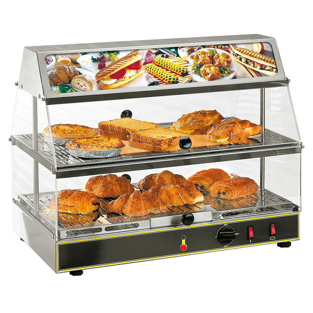 Equipex WDL-200 24" Self Service Countertop Heated Display Case - (2) Shelves, 120v