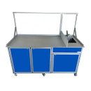 Monsam Enterprises 66" Food Cart w/ 10"D Sink & Sneeze Guard (FSC-01) thumbnail 3