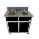 Monsam Enterprises 37 3/4"H Portable Sink w/ (2) 10"D Bowls, Hot & Cold Water (NS-002) thumbnail 2