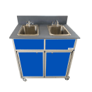 Monsam Enterprises 37 3/4"H Portable Sink w/ (2) 10"D Bowls, Hot & Cold Water (NS-002) thumbnail 3