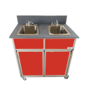Monsam Enterprises 37 3/4"H Portable Sink w/ (2) 10"D Bowls, Hot & Cold Water (NS-002) thumbnail 7