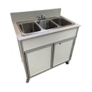 Monsam Enterprises 37 3/4"H Portable Sink w/ (3) 10"D Bowls, Hot & Cold Water (NS-003) thumbnail 17
