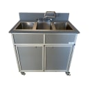 Monsam Enterprises 37 3/4"H Portable Sink w/ (3) 10"D Bowls, Hot & Cold Water (NS-003) thumbnail 6