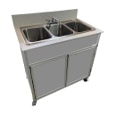 Monsam Enterprises 37 3/4"H Portable Sink w/ (3) 10"D Bowls, Hot & Cold Water (NS-003) thumbnail 7
