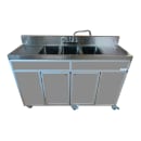 Monsam Enterprises 38"H Portable Sink w/ (3) 10"D Bowls, Hot & Cold Water (NS-003DB) thumbnail 3