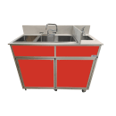 Monsam Enterprises 37 1/2"H Portable Sink w/ (1) 4" Bowl & (3) 10"D Bowls, Hot & Cold Water (NS-004) thumbnail 13
