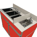 Monsam Enterprises 37 1/2"H Portable Sink w/ (1) 4" Bowl & (3) 10"D Bowls, Hot & Cold Water (NS-004) thumbnail 14