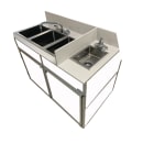Monsam Enterprises 37 1/2"H Portable Sink w/ (1) 4" Bowl & (3) 10"D Bowls, Hot & Cold Water (NS-004) thumbnail 17