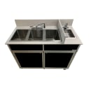 Monsam Enterprises 37 1/2"H Portable Sink w/ (1) 4" Bowl & (3) 10"D Bowls, Hot & Cold Water (NS-004) thumbnail 3