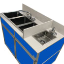 Monsam Enterprises 37 1/2"H Portable Sink w/ (1) 4" Bowl & (3) 10"D Bowls, Hot & Cold Water (NS-004) thumbnail 5