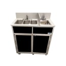 Monsam Enterprises 39 1/2"H Portable Sink w/ (1) 4"D Bowl & (3) 6"D Bowls, Hot & Cold Water (NS-004S) thumbnail 2