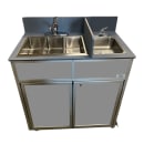 Monsam Enterprises 39 1/2"H Portable Sink w/ (1) 4"D Bowl & (3) 6"D Bowls, Hot & Cold Water (NS-004S) thumbnail 7