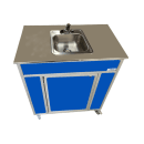 Monsam Enterprises 39 1/2"H Portable Sink w/ 5 1/2"D Bowl, Hot & Cold Water (NS-009SS) thumbnail 6