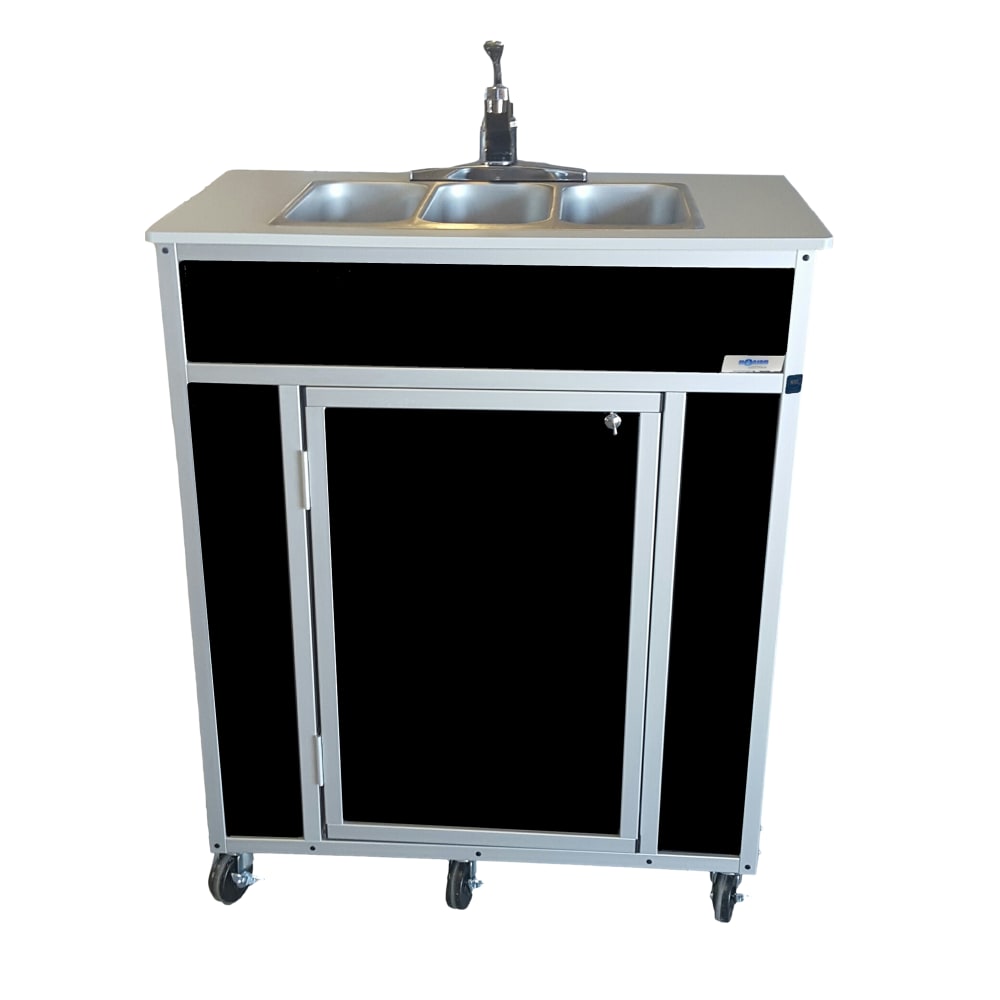 Monsam Enterprises 39 1/2"H Portable Sink w/ (3) 5"D Bowl, Hot & Cold Water (NS-009T)