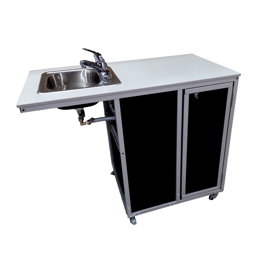 Monsam Enterprises 34"H Portable Sink w/ 5 1/2"D Bowl, Hot & Cold Water (NS-2020)