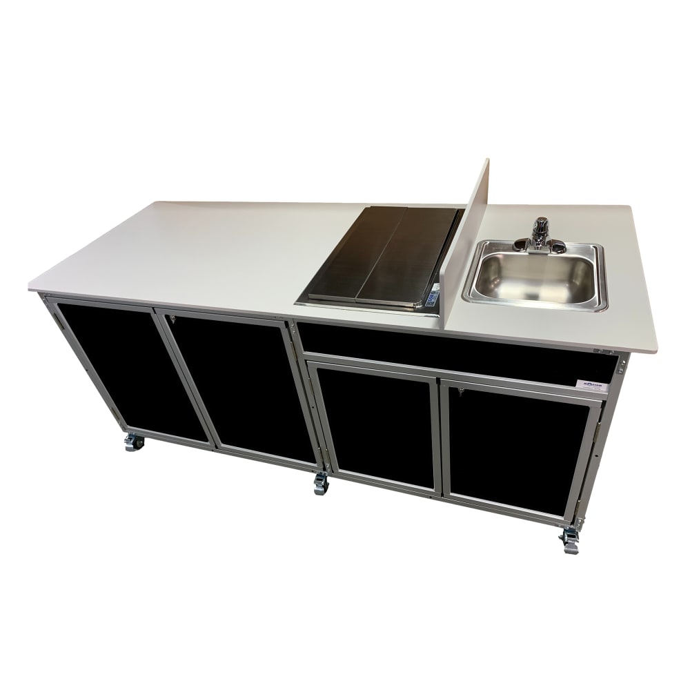 Monsam Enterprises 80" Food Cart w/ 5 1/2"D Sink & Ice Bin (NS-FSC-003)