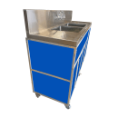 Monsam Enterprises 52 1/4"H Portable Sink w/ (2) 12"D Bowls, Hot & Cold Water (PSE-2002LA) thumbnail 5
