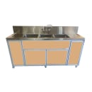 Monsam Enterprises 50 1/4"H Portable Sink w/ (3) 12"D Bowls, Hot & Cold Water (PSE-2003LA) thumbnail 13