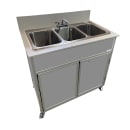 Monsam Enterprises 37 1/2"H Portable Sink w/ (3) 12"D Bowls, Hot & Cold Water (PSE-2003R) thumbnail 10