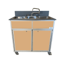 Monsam Enterprises 37 1/2"H Portable Sink w/ (3) 12"D Bowls, Hot & Cold Water (PSE-2003R) thumbnail 12