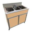 Monsam Enterprises 37 1/2"H Portable Sink w/ (3) 12"D Bowls, Hot & Cold Water (PSE-2003R) thumbnail 13