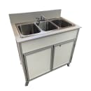 Monsam Enterprises 37 1/2"H Portable Sink w/ (3) 12"D Bowls, Hot & Cold Water (PSE-2003R) thumbnail 19