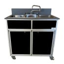 Monsam Enterprises 37 1/2"H Portable Sink w/ (3) 12"D Bowls, Hot & Cold Water (PSE-2003R) thumbnail 2