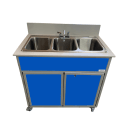 Monsam Enterprises 37 1/2"H Portable Sink w/ (3) 12"D Bowls, Hot & Cold Water (PSE-2003R) thumbnail 4