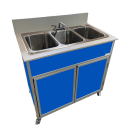 Monsam Enterprises 37 1/2"H Portable Sink w/ (3) 12"D Bowls, Hot & Cold Water (PSE-2003R) thumbnail 6