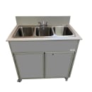Monsam Enterprises 37 1/2"H Portable Sink w/ (3) 12"D Bowls, Hot & Cold Water (PSE-2003R) thumbnail 7