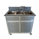 Monsam Enterprises 37 1/2"H Portable Sink w/ (3) 12"D Bowls, Hot & Cold Water (PSE-2003R) thumbnail 8
