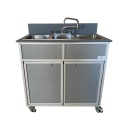 Monsam Enterprises 37 1/2"H Portable Sink w/ (3) 12"D Bowls, Hot & Cold Water (PSE-2003R) thumbnail 9