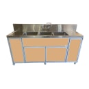 Monsam Enterprises 50 1/4"H Portable Sink w/ (1) 4" Bowl & (3) 12"D Bowls, Hot & Cold Water (PSE-2004LA) thumbnail 17