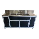 Monsam Enterprises 50 1/4"H Portable Sink w/ (1) 4" Bowl & (3) 12"D Bowls, Hot & Cold Water (PSE-2004LA) thumbnail 2