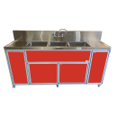 Monsam Enterprises 50 1/4"H Portable Sink w/ (1) 4" Bowl & (3) 12"D Bowls, Hot & Cold Water (PSE-2004LA) thumbnail 22
