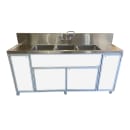 Monsam Enterprises 50 1/4"H Portable Sink w/ (1) 4" Bowl & (3) 12"D Bowls, Hot & Cold Water (PSE-2004LA) thumbnail 27