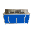 Monsam Enterprises 50 1/4"H Portable Sink w/ (1) 4" Bowl & (3) 12"D Bowls, Hot & Cold Water (PSE-2004LA) thumbnail 7