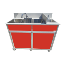 Monsam Enterprises 37 1/2"H Portable Sink w/ (1) 4" Bowl & (3) 12"D Bowls, Hot & Cold Water (PSE-2004R) thumbnail 13