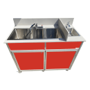 Monsam Enterprises 37 1/2"H Portable Sink w/ (1) 4" Bowl & (3) 12"D Bowls, Hot & Cold Water (PSE-2004R) thumbnail 14
